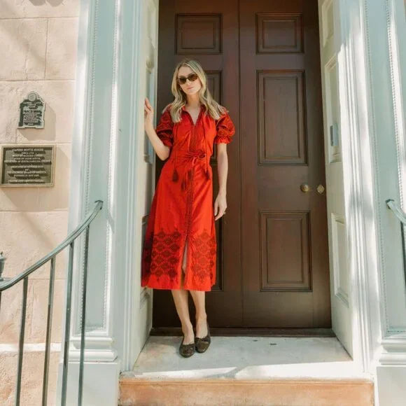 Julia Amory Geometric Coatue - Cranberry - Picture 4 of 8